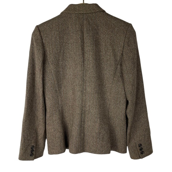 LAURA ASHLEY BRITISH TWEED BROWN DOUBLE BREASTED WOOL BLAZER JACKET - Picture 6 of 14